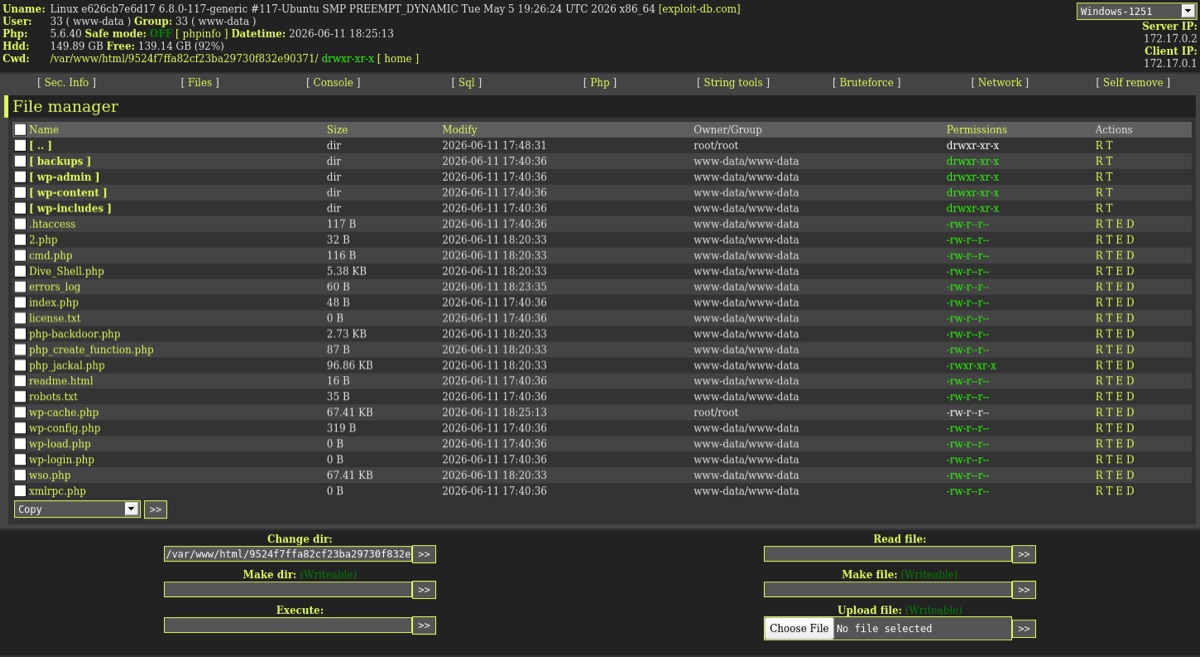 WSO (Web Shell by Orb) panel